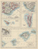 Balearic islands. Heligoland Gibraltar Andorra Côte d'Azur. JOHNSTON 1910 map