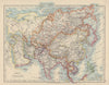 ASIA POLITICAL. Persia Siam Hejaz China Japan Korea Turkestan. JOHNSTON 1910 map