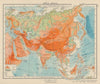 ASIA PHYSICAL. Relief Mountain heights Ocean depths Rivers. JOHNSTON 1910 map