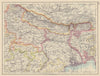 BRITISH INDIA NE. Bengal Nepal Bhutan Calcutta Bangladesh. JOHNSTON 1910 map