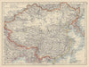 CHINESE EMPIRE. China East Asia Tibet Mongolia Turkestan Korea JOHNSTON 1910 map