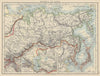RUSSIA IN ASIA. Trans-Siberian railway. Japanese Korea. JOHNSTON 1910 old map