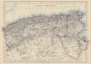 ALGERIA & TUNIS. Maghreb Tunisia. Provinces. Telegraph cables. JOHNSTON 1910 map