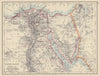 LOWER EGYPT & SINAI. Provinces. Nile valley/delta. Railways. JOHNSTON 1910 map