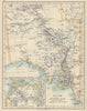 SOUTH AUSTRALIA. Explorer route Sturt Giles Elder Forrest Eyre Tictkins 1910 map