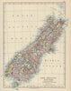 SOUTH ISLAND NEW ZEALAND. Showing counties. Telegraph cables. JOHNSTON 1910 map