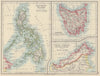 EAST ASIA. Philippines Tasmania North Borneo Brunei Sarawak. JOHNSTON 1910 map