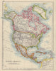 NORTH AMERICA POLITICAL. Greenland USA Canada Mexico. JOHNSTON 1910 old map