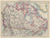 DOMINION OF CANADA. Canadian Pacific. Postage stamp Manitoba. JOHNSTON 1910 map