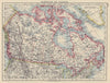 DOMINION OF CANADA. Canadian Pacific. Postage stamp Manitoba. JOHNSTON 1910 map