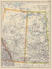 CANADA PRAIRIES. Saskatchewan & Alberta provinces. JOHNSTON 1910 old map