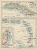 CARIBBEAN ISLANDS. Cuba British Honduras Windward/Leeward. JOHNSTON 1910 map