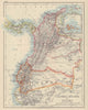 ANDEAN STATES. Colombia Ecuador Panama. South America. JOHNSTON 1910 old map