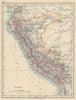 PERU. Border as before Peru-Ecuador war (1941). JOHNSTON 1910 old antique map