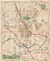 NW LONDON. Wembley Sudbury Alperton Park Royal Hanger Lane. BACON 1925 old map