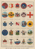 BRITISH EMPIRE COATS OF ARMS. Malta Australia HK Canada Singapore 1901 old map