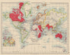 BRITISH EMPIRE. World Mercator. Currents. Steamship routes. JOHNSTON 1901 map