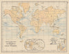 WORLD OCEAN CURRENTS. Shows progress of North Sea tidal wave. JOHNSTON 1901 map