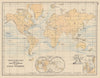 WORLD OCEAN CURRENTS. Shows progress of North Sea tidal wave. JOHNSTON 1901 map