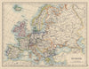 EUROPE POLITICAL. Austria-Hungary. United Sweden & Norway. JOHNSTON 1901 map