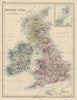BRITISH ISLES. England Ireland Scotland Wales. Counties. JOHNSTON 1901 old map