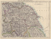 YORKSHIRE. North West England. Humber estuary. JOHNSTON 1901 old antique map