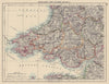 SOUTH WALES. Severn estuary. Glamorgan Pembrokeshire &c. JOHNSTON 1901 old map