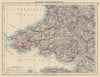 SOUTH WALES. Severn estuary. Glamorgan Pembrokeshire &c. JOHNSTON 1901 old map