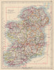 IRELAND. Showing counties. Undersea Telegraph cables. JOHNSTON 1901 old map