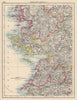 IRELAND WEST COAST. Galway Mayo Clare. River Shannon. JOHNSTON 1901 old map