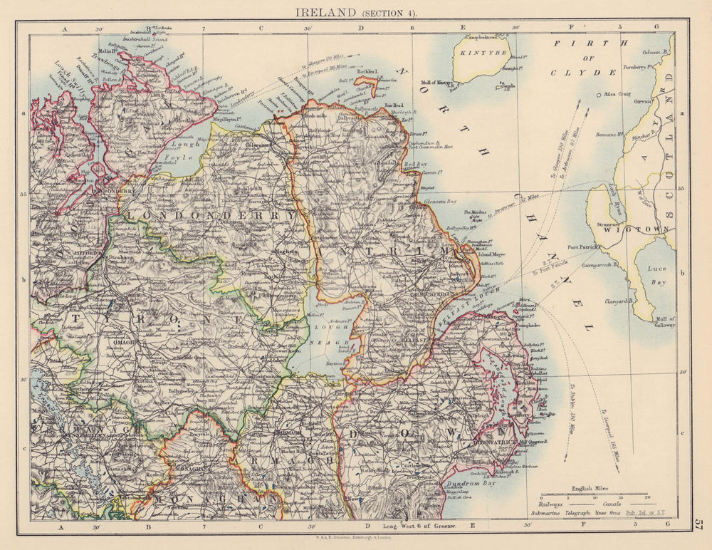 IRELAND NORTH EAST. Ulster. Tyrone Londonderry Antrim Down Armagh 1901 old map