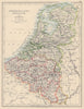 BENELUX. Netherlands Belgium Luxemburg. Holland. JOHNSTON 1901 old antique map