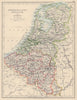 BENELUX. Netherlands Belgium Luxemburg. Holland. JOHNSTON 1901 old antique map