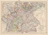 GERMANY SOUTH. Bavaria Bayen Baden Wurttemberg with Alsace Lorraine 1901 map