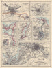 GERMAN/PRUSSIAN CITIES. Frankfurt Munich Szczecin Kiel Danzig Berlin 1901 map