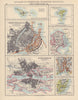 SCANDINAVIAN CITIES. Copenhagen Stockholm Christiania (Oslo) . JOHNSTON 1901 map