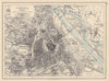 VIENNA (WIEN) . City plan. Danube river. Austria. JOHNSTON 1901 old map