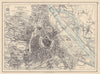 VIENNA (WIEN) . City plan. Danube river. Austria. JOHNSTON 1901 old map