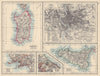 ITALY CITIES & ISLANDS Sardinia Rome Naples San Marino Sicily. JOHNSTON 1901 map