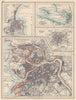 RUSSIA & UKRAINE CITIES. St. Petersburg Odessa Brasov Moscow Москва 1901 map