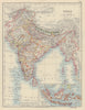 BRITISH INDIA. Burma Nepal Bhutan Ceylon(Sri Lanka). E Indies. JOHNSTON 1901 map