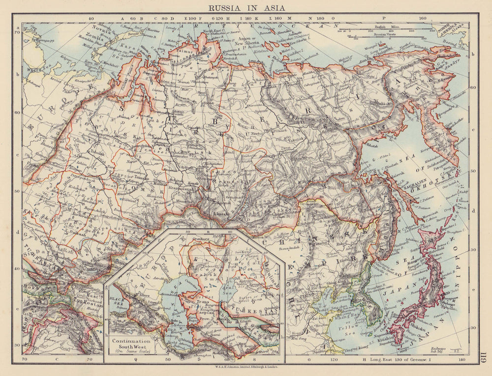 RUSSIA IN ASIA. Shows Trans-Siberian railway under construction 1901 old map