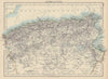 ALGERIA & TUNIS. Maghreb Tunisia. Provinces. Telegraph cables. JOHNSTON 1901 map