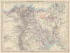 LOWER EGYPT & SINAI. Provinces. Nile valley/delta. Railways. JOHNSTON 1901 map