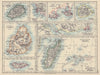 AFRICAN ISLANDS & CITIES. Madagascar Mauritius Ascension St Helena 1901 map