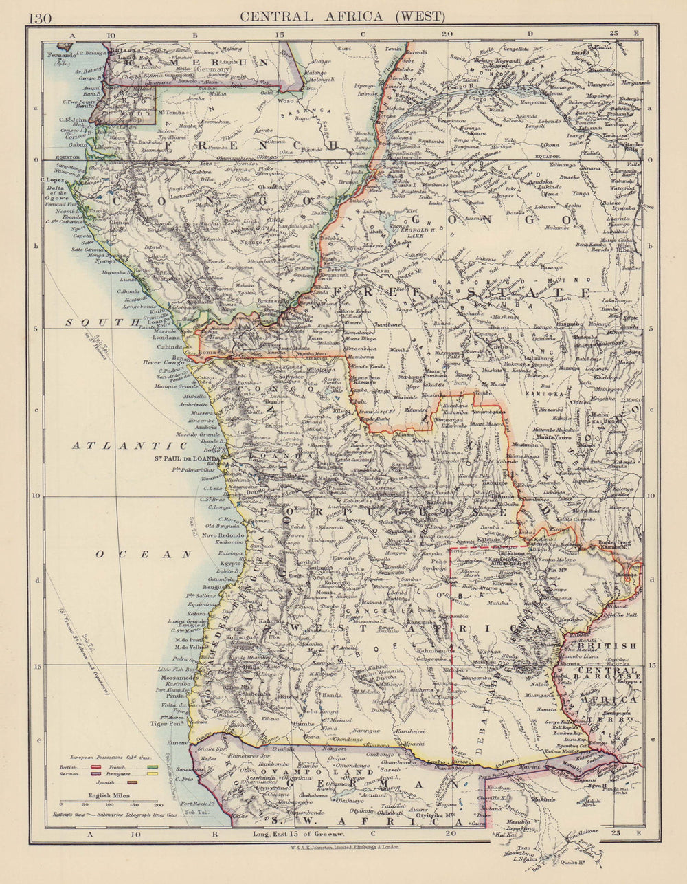 COLONIAL CENTRAL AFRICA. French Congo Free State "Debatable Territory" 1901 map