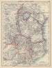 COLONIAL EAST AFRICA. German/British/Portuguese East Africa. Tanzania 1901 map
