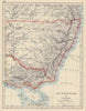 NEW SOUTH WALES & VICTORIA. Shows railways Telegraph cables. Australia 1901 map