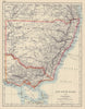 NEW SOUTH WALES & VICTORIA. Shows railways Telegraph cables. Australia 1901 map