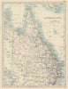 QUEENSLAND. State map Brisbane Gold Coast Railways. Australia. JOHNSTON 1901